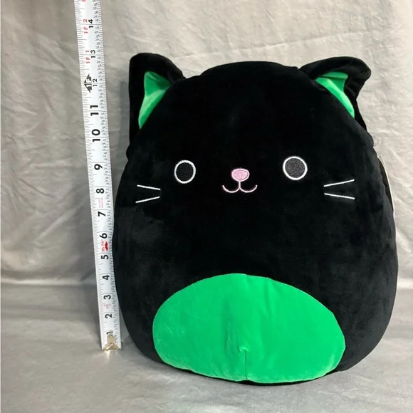 New Squishmallow Halloween Black & Green Cat Cleo, 12” Kellytoy 2019 - Picture 5 of 5